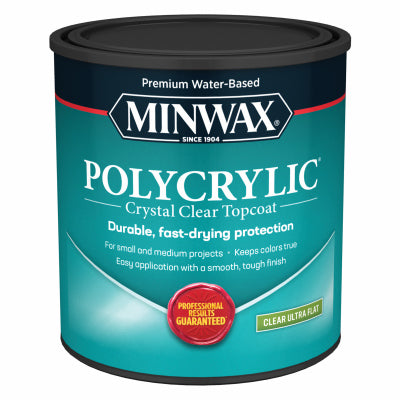 Minwax Polycrylic Protective Finish QUART - ULTRA FLAT - CLEAR CLEAR / / FLAT