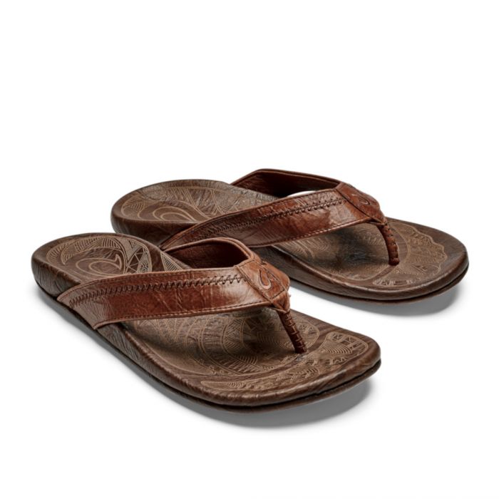 Olukai Men's Hiapo Sandal RUM/DARK_WOOD