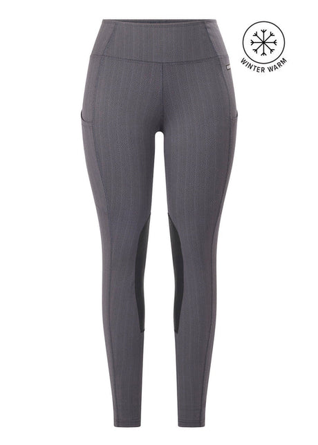 Kerrits Equestrian Apparel Fleece Lite II Knee Patch Tight Peppercorn Herringbone