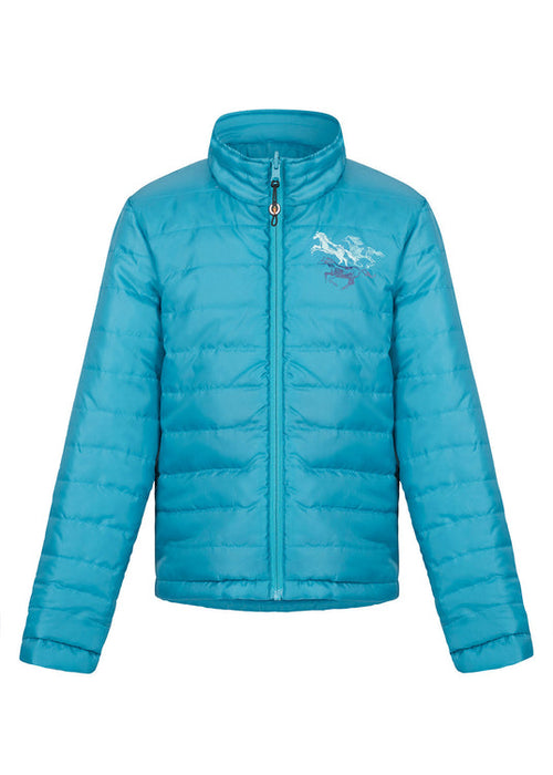 Kerrits Equestrian Apparel Kids Pony Tracks Reversible Quilted Jacket - Ink Run Free / Peacock Ink Run Free / Peacock