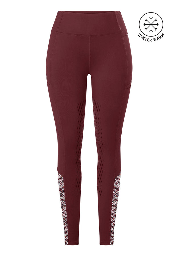Kerrits Equestrian Apparel Thermo Tech 2.0 Full Leg Tight - Print Sangria / Sangria Starlight