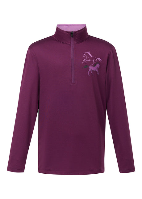 Kerrits Equestrian Apparel Kids Top Rail Coolcore Long Sleeve Riding Shirt Wildrose
