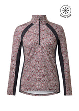 Kerrits Equestrian Apparel Rail Side Quarter Zip Fleece Tech Long Sleeve Top - Print Sangria Starlight