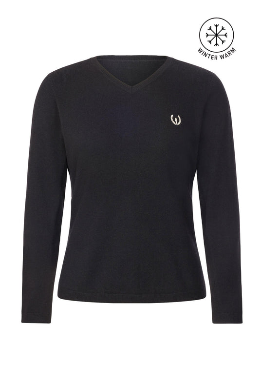 Kerrits Equestrian Apparel Stable Temp Merino Wool Quarter Zip Top - Black Black