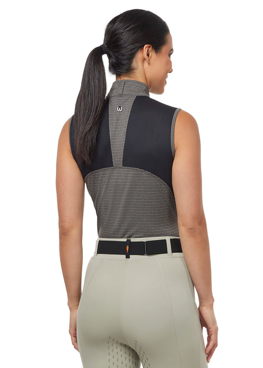 Kerrits Equestrian Apparel Quarter Line Zip Neck Sleeveless Equestrian Shirt - Limestone Limestone