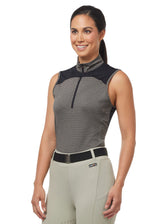 Kerrits Equestrian Apparel Quarter Line Zip Neck Sleeveless Equestrian Shirt - Limestone Limestone