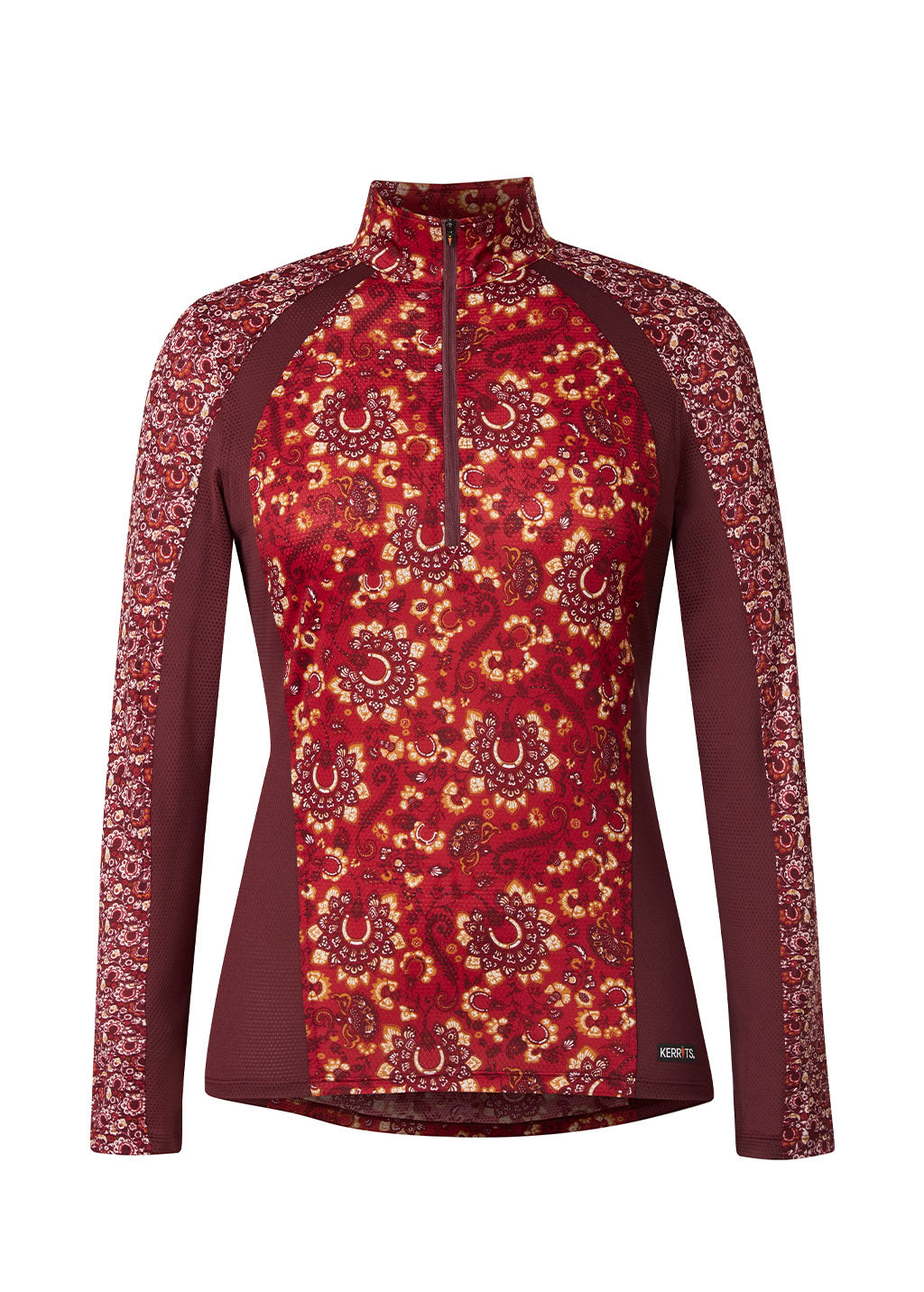 Kerrits Women's Always Cool Ice Fil Long Sleeve Shirt - Print Ruby lucky paisley
