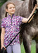 Kerrits Equestrian Apparel Kids Aire Ice Fil Short Sleeve Shirt - Print Magenta Wild Flower