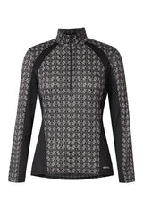 Kerrits Women's Always Cool Ice Fil Long Sleeve Shirt - Print Black iron bouquet