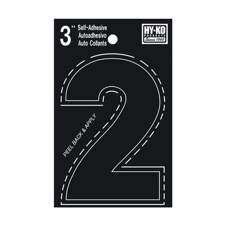 Hy-Ko Die-Cut Number Black /  / 2