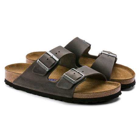 Birkenstock Arizona Soft Footbed Oiled Leather Sandal Iron