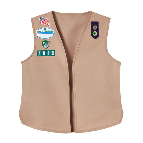 Girl Scouts Official Cadette, Senior And Ambassador Vest Tan