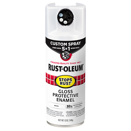 Rustoluem Stops Rust Protective Enamel with Custom 5-in-1 Spray Paint - White White /  / Gloss