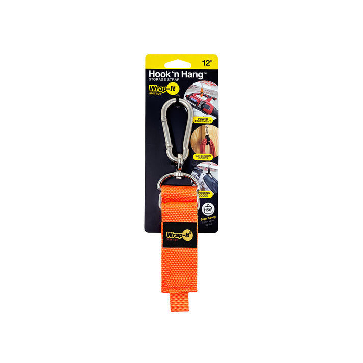 Wrap It 12-inch Hook 'n Hang Storage Strap Blaze Orange