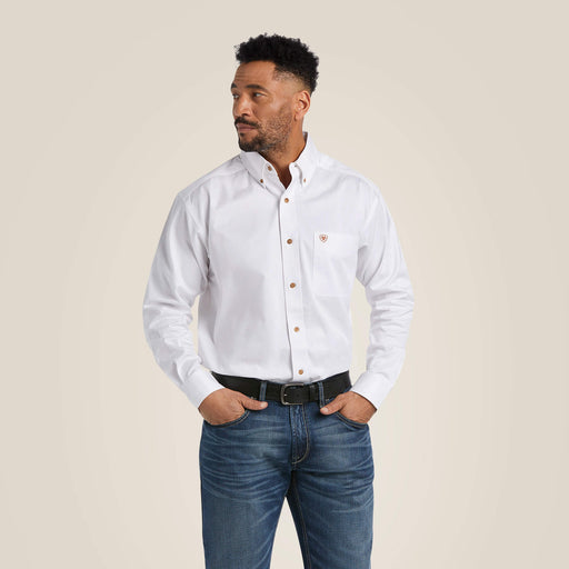 Ariat Men's Solid Twill Classic Fit Shirt White