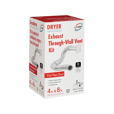 Lambro Wall Louvered Vent Kit White / 4X8