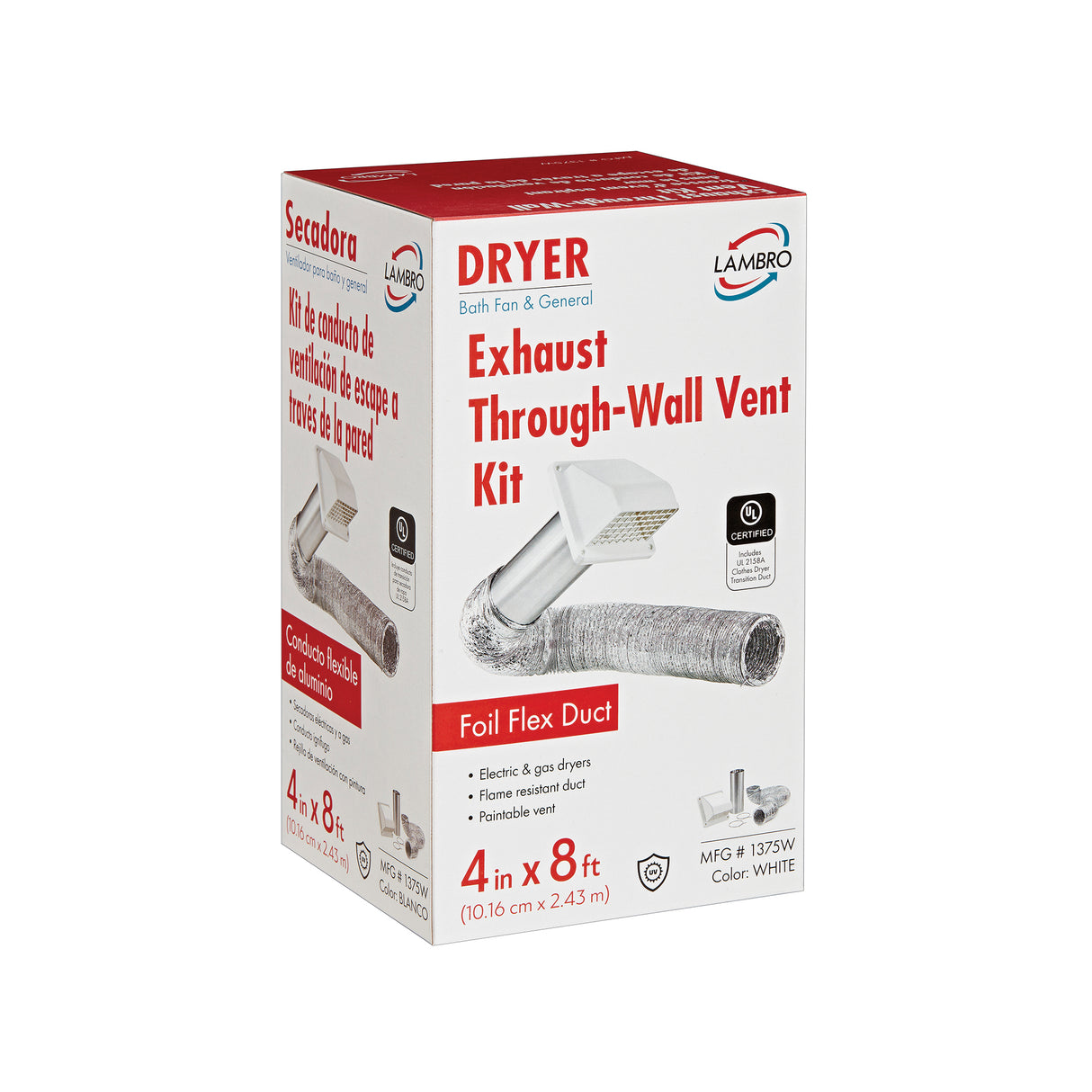 Lambro Wall Hood Vent Kit White / 4X8