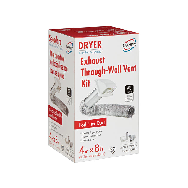 Lambro Wall Hood Vent Kit White / 4X8