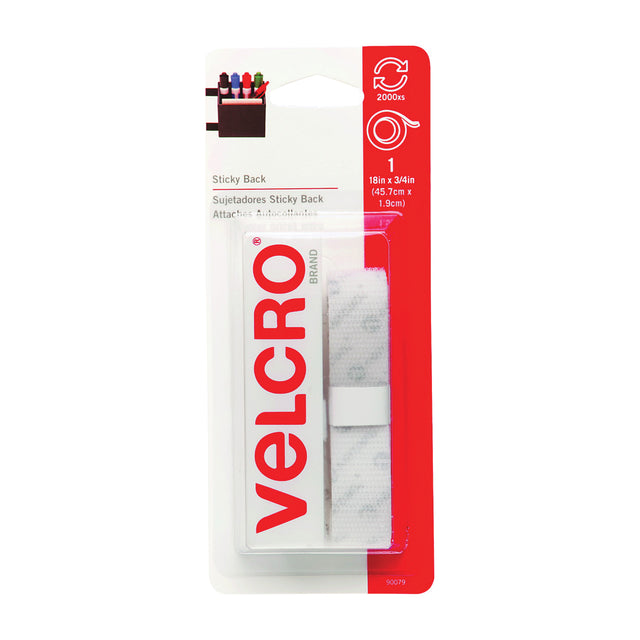 VELCRO Brand Fastener White / 18X3/4