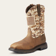 Ariat Men's Workhog Patriot Steel Toe Work Boot Earth/sand camo