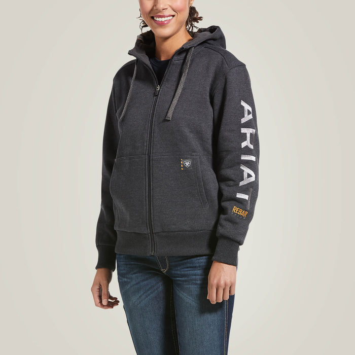 Ariat Women's Rebar All-weather Full Zip Hoodie Charcoal heather