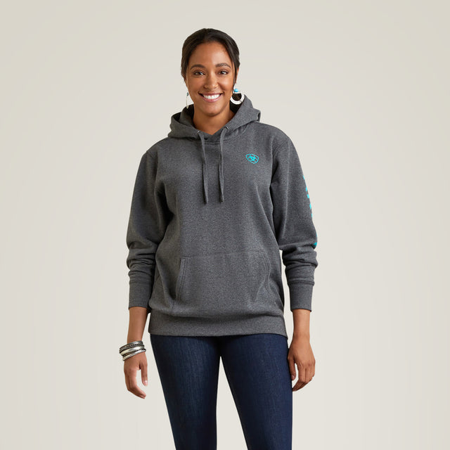 Women's Ariat Logo Hoodie Charcoal heather