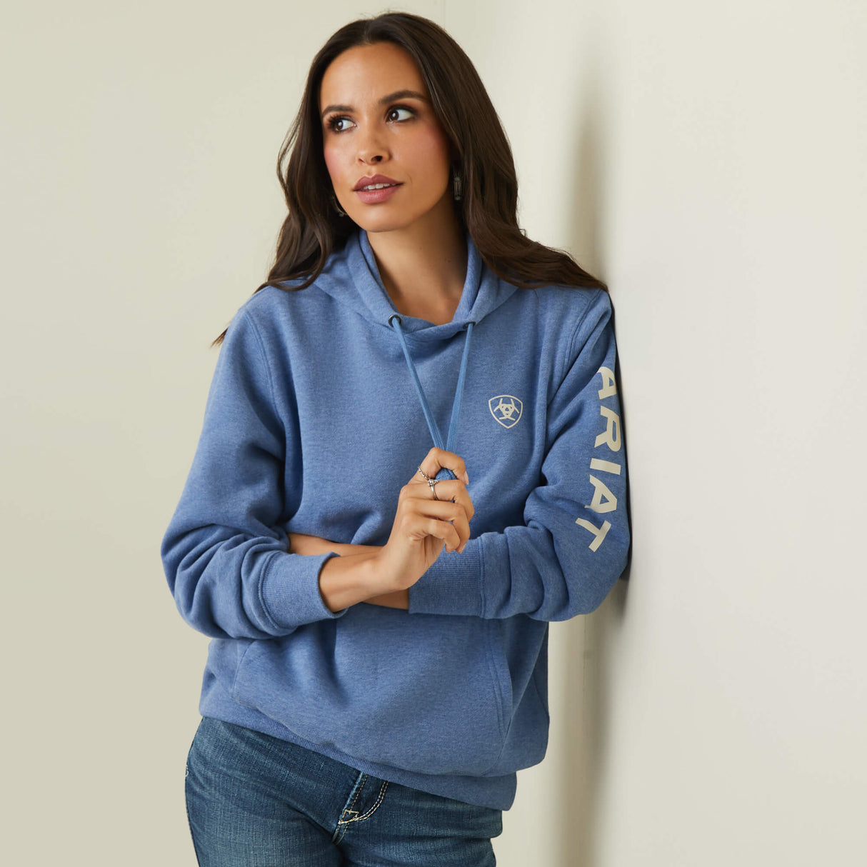 Women's Ariat Logo Hoodie Blue heather