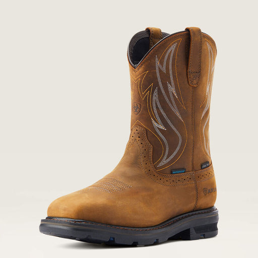 Ariat Men's Sierra Shock Shield Waterproof Steel Toe Work Boot Distressed brwn