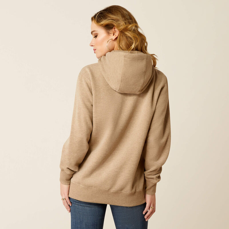 Ariat Women's Bronco Stitch Hoodie - Dark Oatmeal Heather Dark Oatmeal Heather