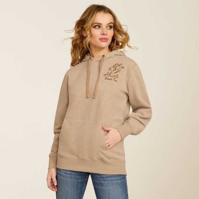 Ariat Women's Bronco Stitch Hoodie - Dark Oatmeal Heather Dark Oatmeal Heather