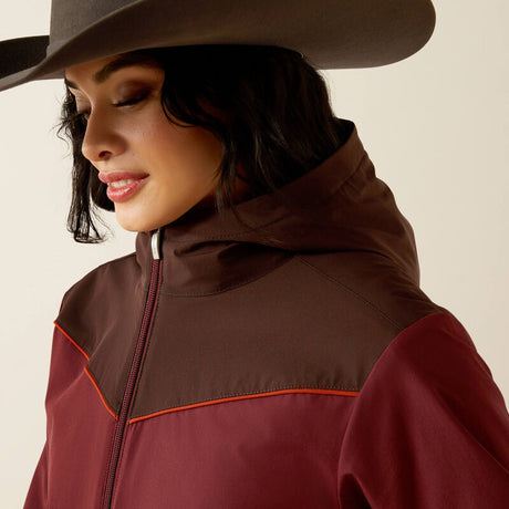 Ariat Women's Pioneer StretchShell Jacket - Tawny Port & Chocolate Plum Tawny Port / Chocolate Plum