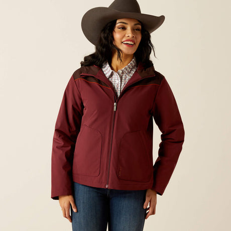 Ariat Women's Pioneer StretchShell Jacket - Tawny Port & Chocolate Plum Tawny Port / Chocolate Plum