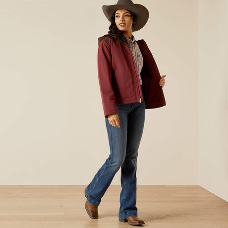 Ariat Women's Pioneer StretchShell Jacket - Tawny Port & Chocolate Plum Tawny Port / Chocolate Plum