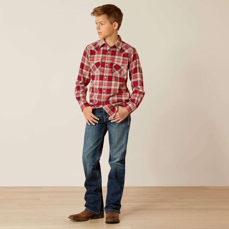 Ariat Boys' Herschel Retro Fit Shirt - Chili Pepper Chili Pepper