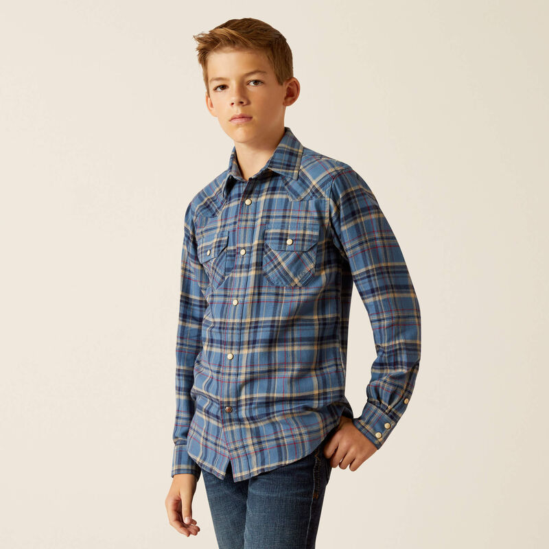 Ariat Kids' Huntley Retro Fit Shirt - Copen Blue Copen Blue