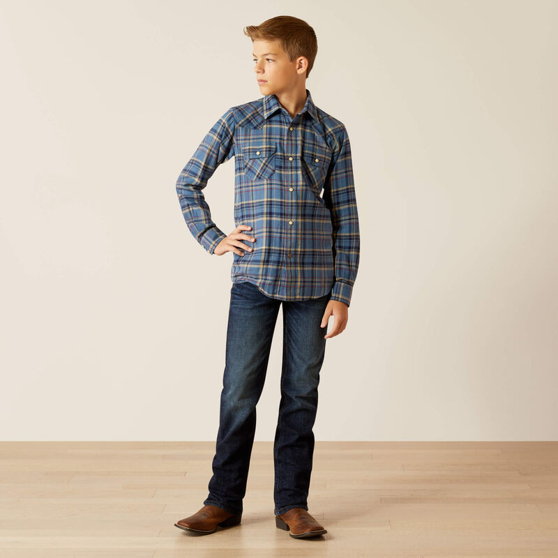 Ariat Kids' Huntley Retro Fit Shirt - Copen Blue Copen Blue