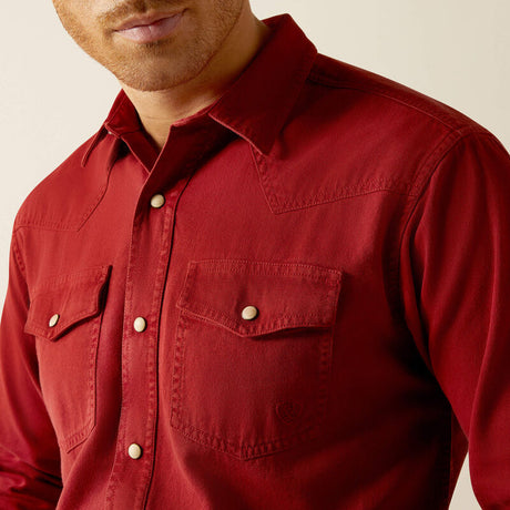 Ariat Men's Jurlington Retro Fit Shirt - Rosewood Rosewood /  / REG