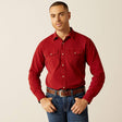 Ariat Men's Jurlington Retro Fit Shirt - Rosewood Rosewood /  / REG