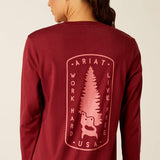 Ariat Women's Rebar Workman Tree Saw T-Shirt - Cabernet Cabernet