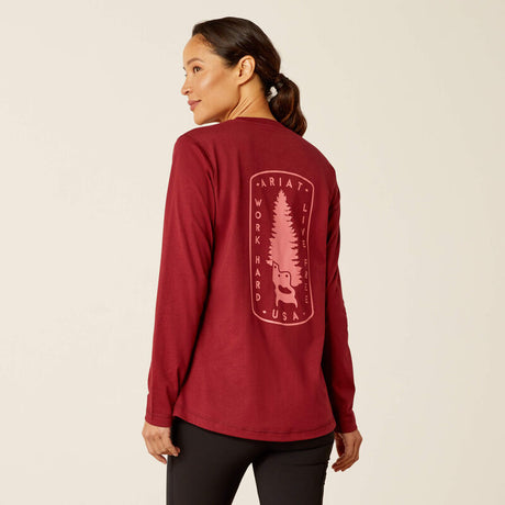 Ariat Women's Rebar Workman Tree Saw T-Shirt - Cabernet Cabernet