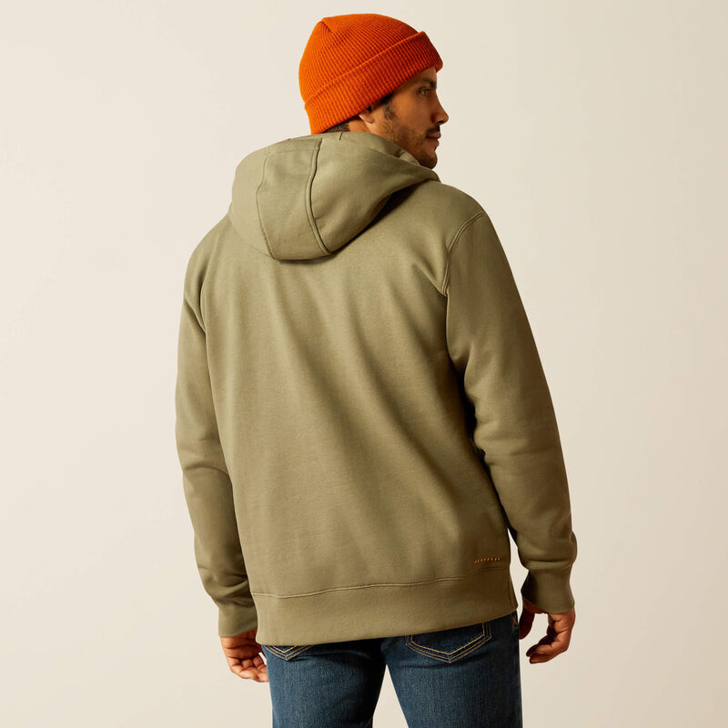 Ariat Men's Rebar Workman 1/4 Zip Hoodie - Deep Lichen Deep Lichen /  / REG