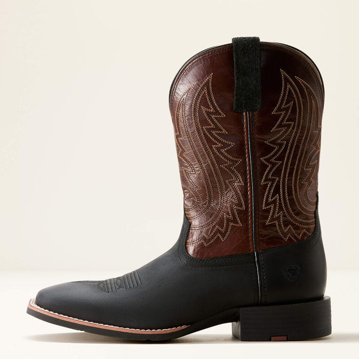 Men's Sport Big Country Cowboy Boot - Basic Black & Mahogany