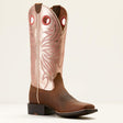 Ariat Women's Round Up Ryder Western Boot - Distressed Brown & Golden Pink Distressed Brown & Golden Pink /  / B