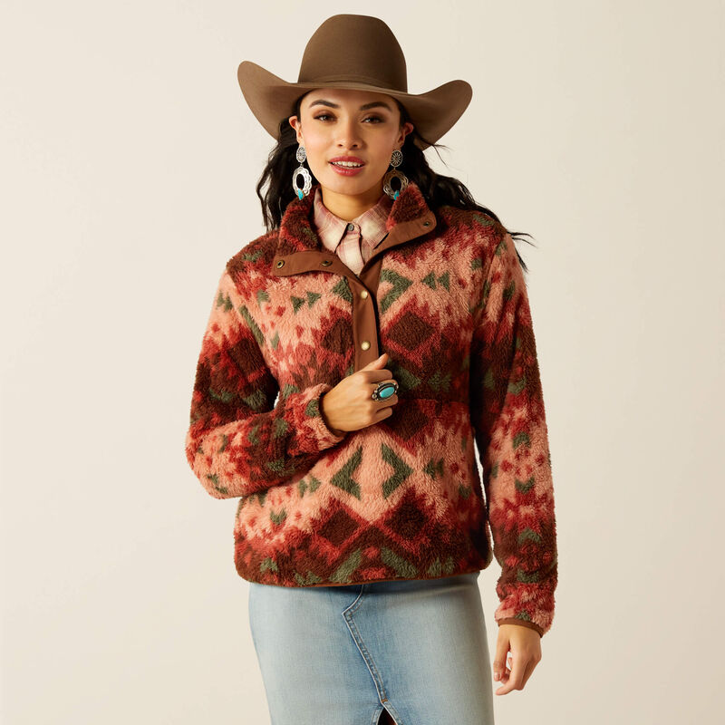 Ariat Berber Snap Front Sweatshirt - Plainsview Print Plainsview Print