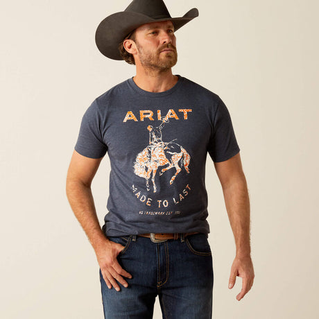 Ariat Made to Last Bronco T-Shirt - Navy Heather