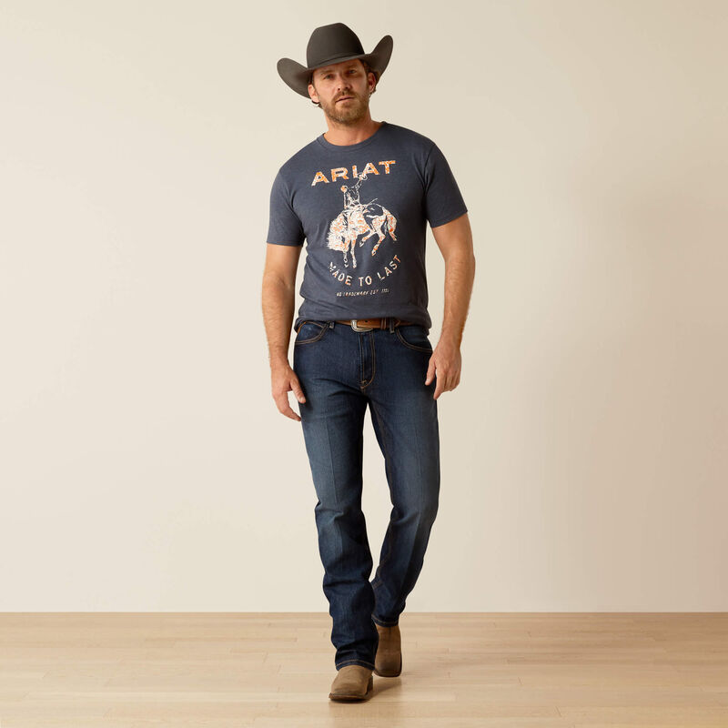 Ariat Made to Last Bronco T-Shirt - Navy Heather