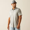 10058858 Mns Charger 2.0 Fitted Polo - Medium Grey Heather Medium grey heather