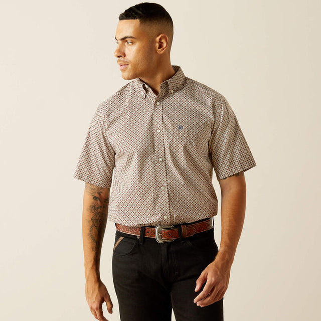 10059012 Mns Carmelo Classic Fit Shirt - Brown Brown