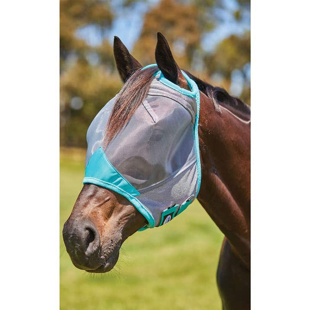 WeatherBeeta ComFiTec Deluxe Fine Mesh Mask - Grey / Turquoise / Grey / Turquoise