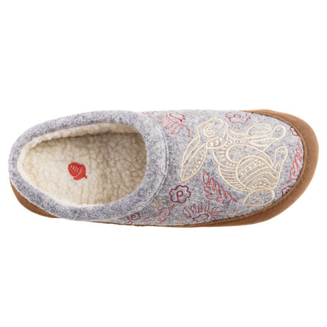 Acorn Women's Forest Mule Slipper With Indoor/Outdoor Sole Heather Grey Hare